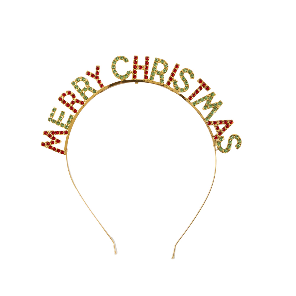Kids Novelty Headband - MERRY CHRISTMAS GEMS
